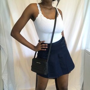 Navy blue pleated tennis skirt